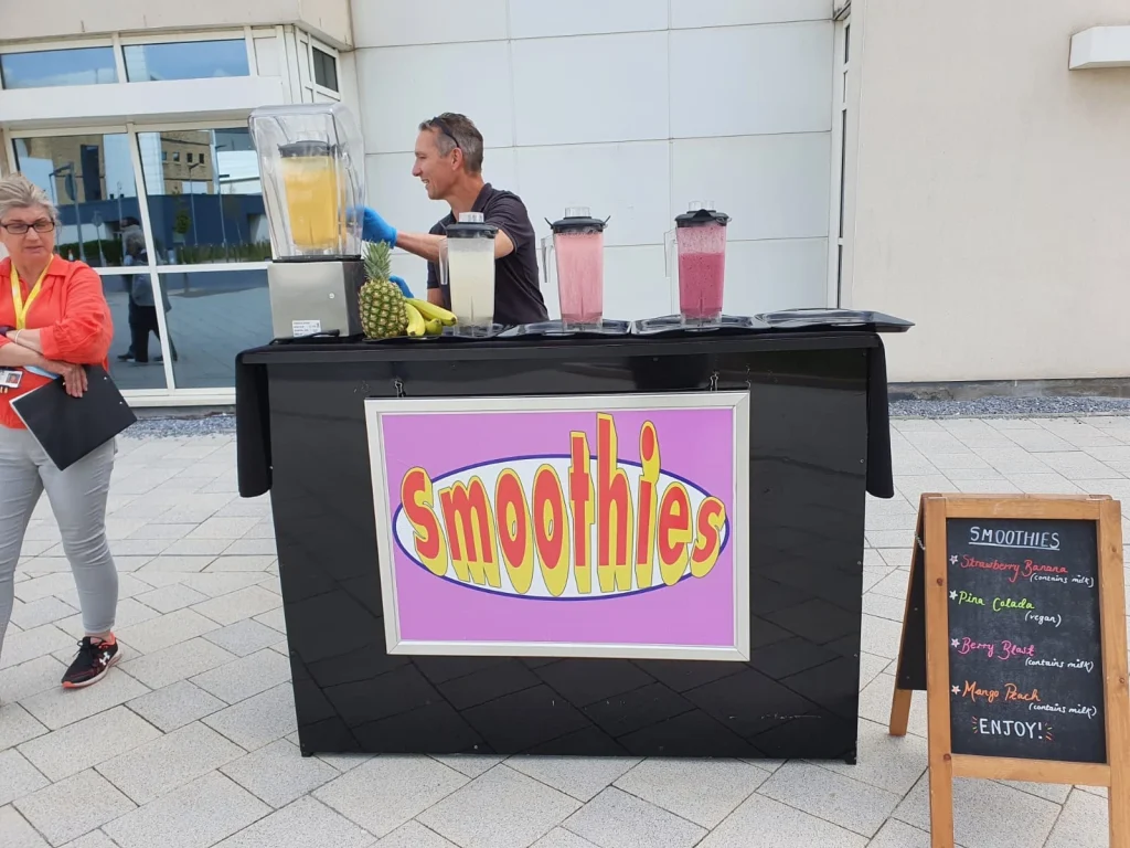 Smoothie bar stall at an outdoor event
