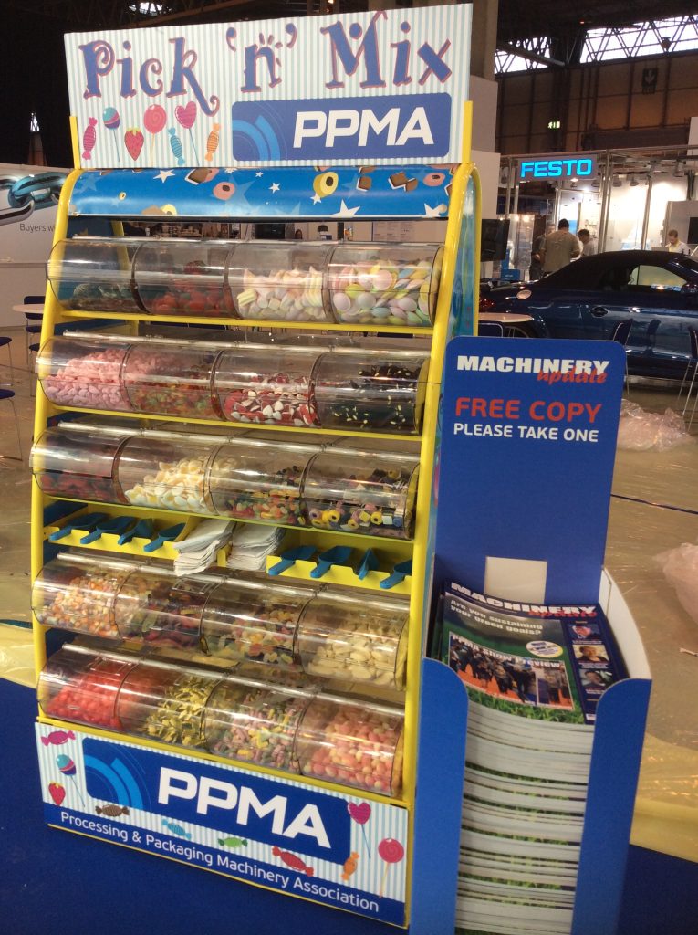 Pick n mix stand branded for a corporate exhibition