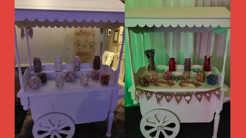 Two candy carts filled with sweets