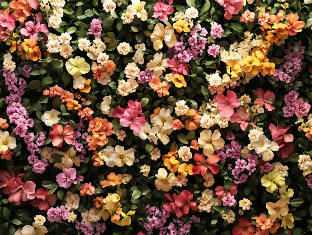 Multicoloured flower wall