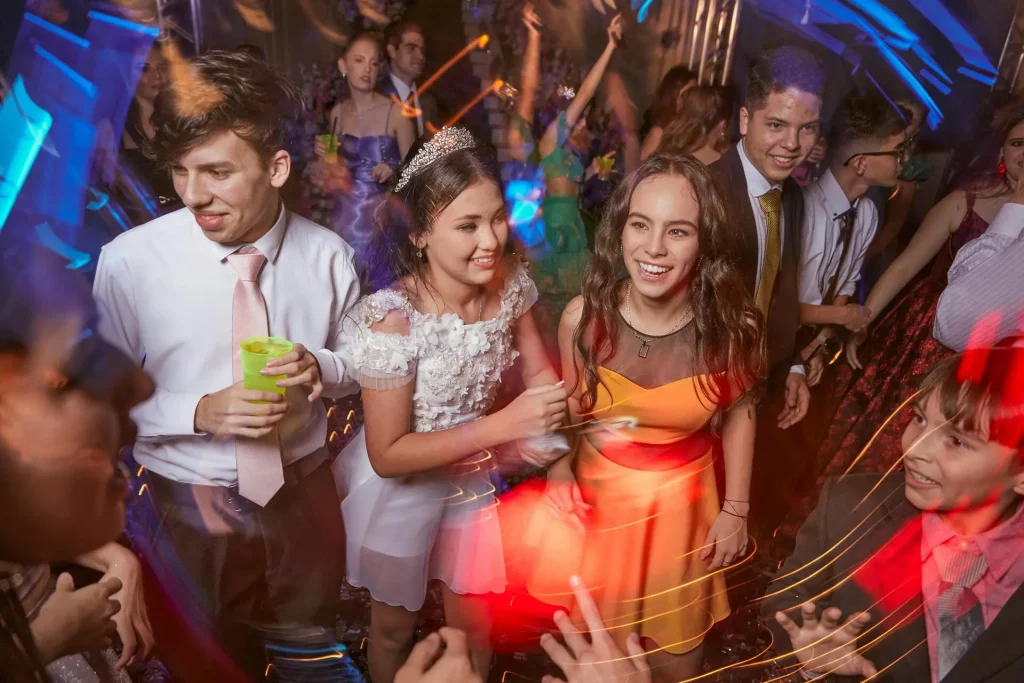 Teenagers dancing at a party